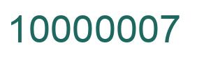 Number 10000007 green image