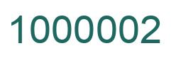 Number 1000002 green image