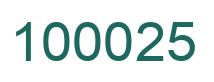 Number 100025 green image
