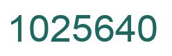 Number 1025640 green image
