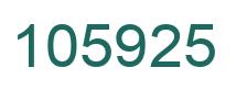 Number 105925 green image