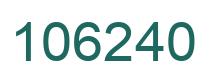 Number 106240 green image