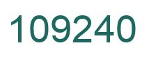 Number 109240 green image