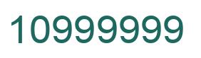 Number 10999999 green image