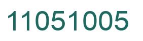 Number 11051005 green image