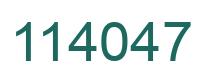Number 114047 green image