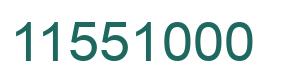 Number 11551000 green image