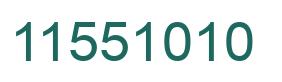 Number 11551010 green image