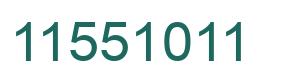 Number 11551011 green image