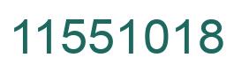 Number 11551018 green image