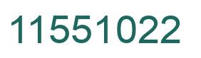 Number 11551022 green image