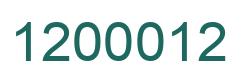 Number 1200012 green image