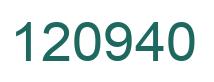 Number 120940 green image