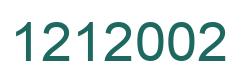 Number 1212002 green image