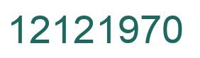 Number 12121970 green image