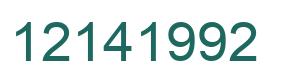Number 12141992 green image