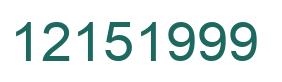 Number 12151999 green image