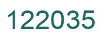 Number 122035 green image