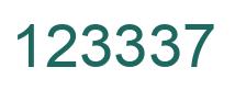 Number 123337 green image
