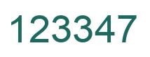 Number 123347 green image