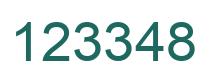 Number 123348 green image