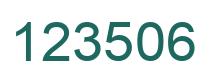 Number 123506 green image