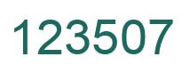 Number 123507 green image