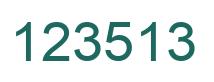 Number 123513 green image
