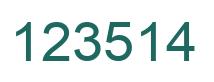 Number 123514 green image