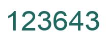 Number 123643 green image