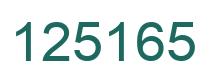 Number 125165 green image