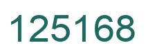 Number 125168 green image