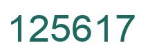 Number 125617 green image
