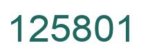 Number 125801 green image