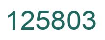 Number 125803 green image