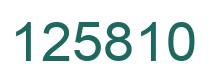 Number 125810 green image
