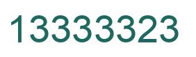Number 13333323 green image