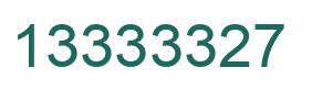 Number 13333327 green image
