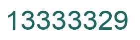 Number 13333329 green image