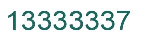 Number 13333337 green image