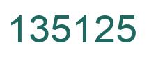 Number 135125 green image