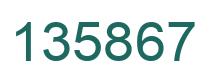 Number 135867 green image