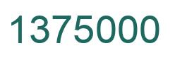 Number 1375000 green image