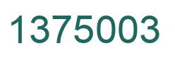 Number 1375003 green image