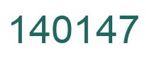 Number 140147 green image