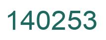 Number 140253 green image