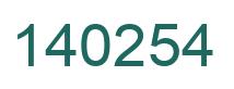 Number 140254 green image