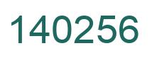 Number 140256 green image