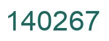 Number 140267 green image