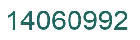 Number 14060992 green image